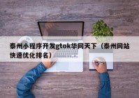 泰州小程序開發(fā)gtok華網天下（泰州網站快速優(yōu)化排名）