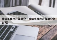 微信小程序開(kāi)發(fā)簡(jiǎn)介（微信小程序開(kāi)發(fā)簡(jiǎn)介怎么寫(xiě)）