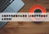 小程序開(kāi)發(fā)者是什么意思（小程序開(kāi)發(fā)者是什么意思?。? /></a>
		</div>
		<div   id=