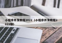 小程序開(kāi)發(fā)教程2022（小程序開(kāi)發(fā)教程2022版）