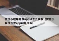 微信小程序開發(fā)appid怎么獲?。ㄎ⑿判〕绦蜷_發(fā)appid是什么）